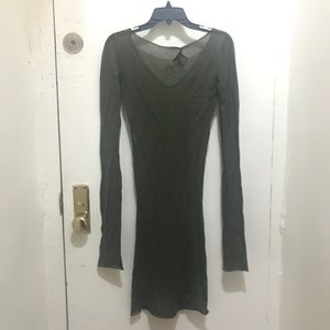 Louis Vuitton sheer wool army green dress S